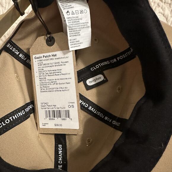 NWT PRANA GAZIN PATCH HAT Nomad Get Lost to Get Found UPF 50 Tan SnapBack - Picture 7 of 7